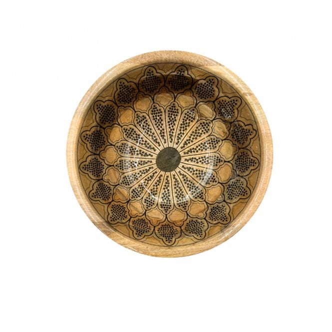 By Room Mandala Black Mango Wood Bowl 18cm