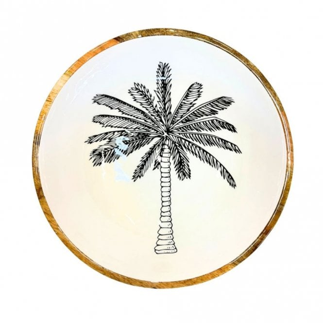By Room Palm Tree Mango Wood Bowl 35cm