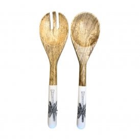 Palm Tree Mango Wood Salad Servers