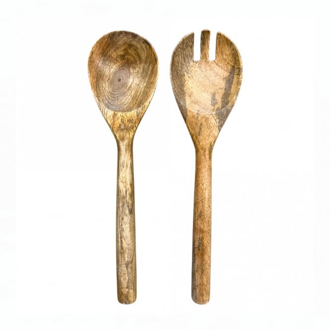 By Room Plain Mango Wood Salad Servers