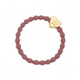Gold Heart Champagne Pink Bangle Band