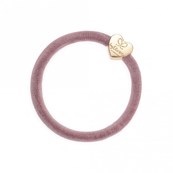 byEloise London Gold Heart Champagne Pink Velvet Bangle Band