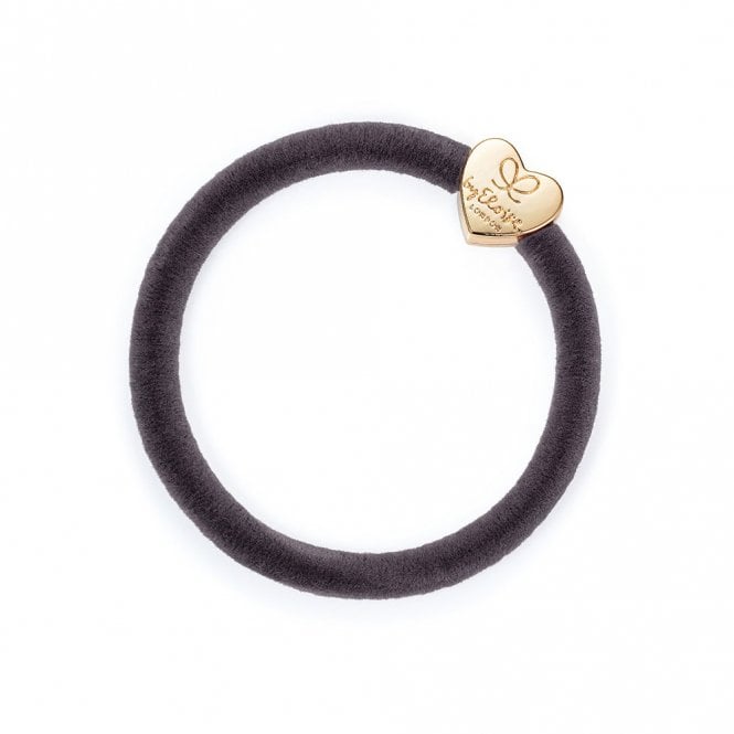 byEloise London Gold Heart French Grey Velvet Bangle Band