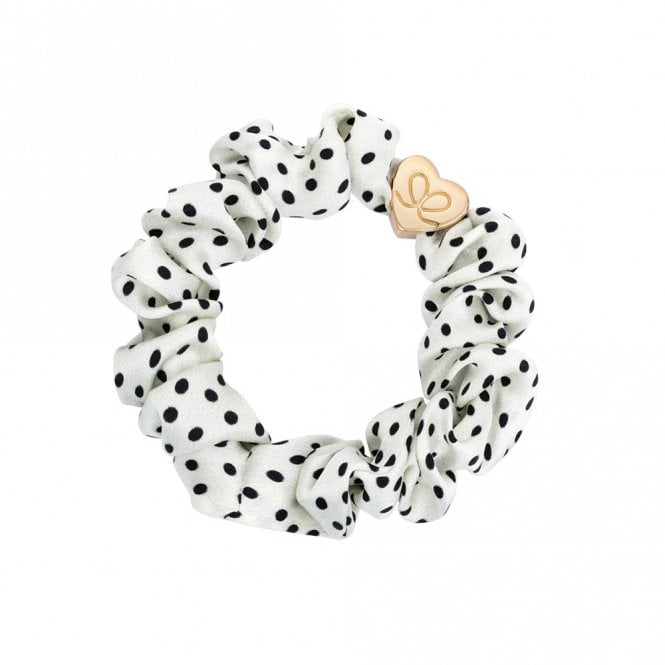 byEloise London Gold Heart Polka Dot Silk Scrunchie Bangle Band