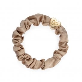 Gold Heart Sand Silk Scrunchie Bangle Band