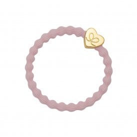 Gold Heart Soft Pink Bangle Band
