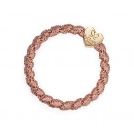 Gold Heart Woven Rose Bangle Band