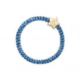 Gold Star Indigo Velvet Bangle Band