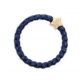 Gold Star Navy Shimmer Woven Bangle Band