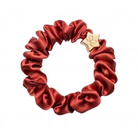 Gold Star Persimmon Silk Scrunchie Bangle Band