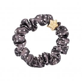 Gold Star Polka Dot Mocha Silk Scrunchie Bangle Band