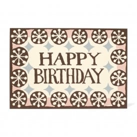 Coffee, Pink & Sky Blue Happy Birthday Card