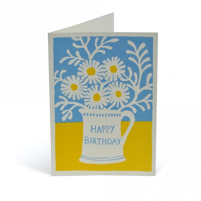Cambridge Imprint Daisies in a Mug Happy Birthday Card
