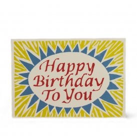 Red, Yellow & Blue Happy Birthday To You Card