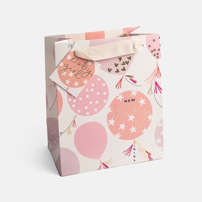 Caroline Gardner Balloons New Baby Girl Medium Gift Bag