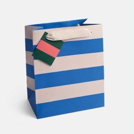 Blue & White Stripe Medium Gift Bag