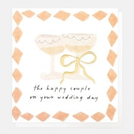 Champagne Glasses & Bow Wedding Card