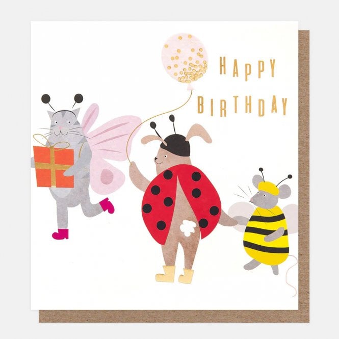 Caroline Gardner Dressing Up Box Animal Bugs Happy Birthday Card