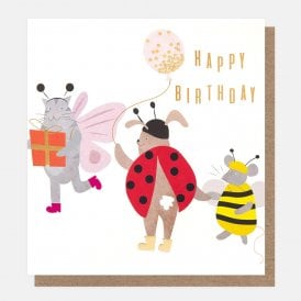 Dressing Up Box Animal Bugs Happy Birthday Card