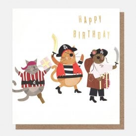 Dressing Up Box Animal Pirates Happy Birthday Card