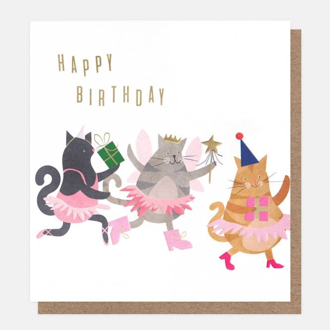 Caroline Gardner Dressing Up Box Cats In Tutus Birthday Card