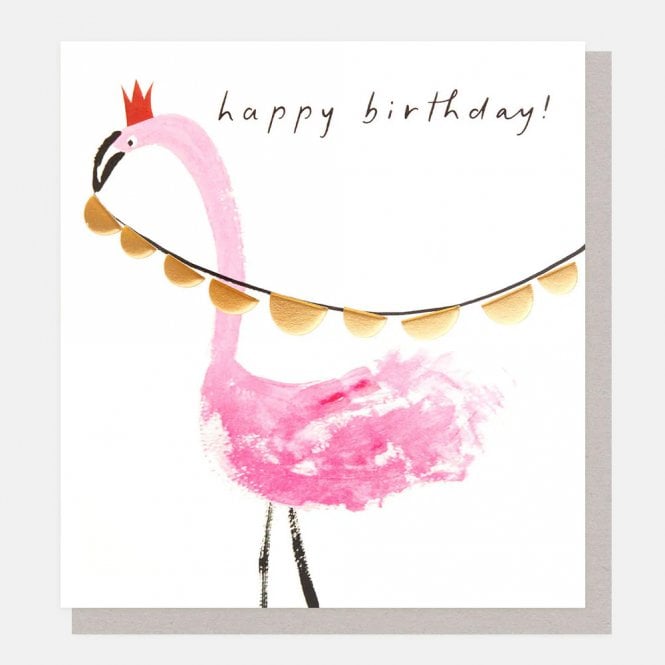Caroline Gardner Flamingo & Bunting Birthday Card