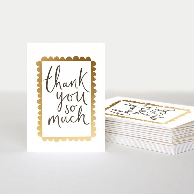 Caroline Gardner Gold Scalloped Edge Thank You Notecards Pack of 10