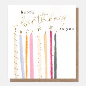 Happy Birthday Colourful Candles Card