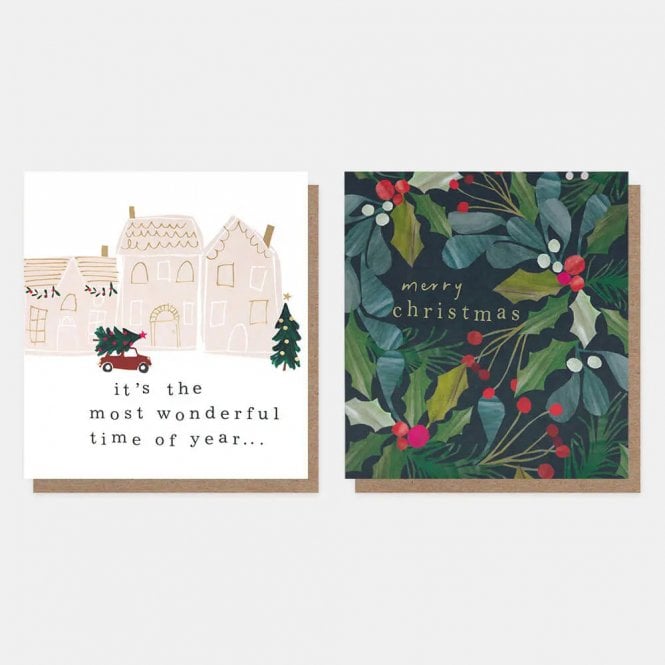 Caroline Gardner House & Foliage Collage Pack of 9 Charity Cards