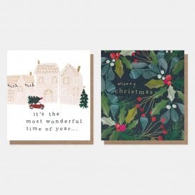 House & Foliage Collage Pack of 9 Charity Cards