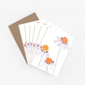 Lilac Watercolour Flowers Notecards Pack of 6