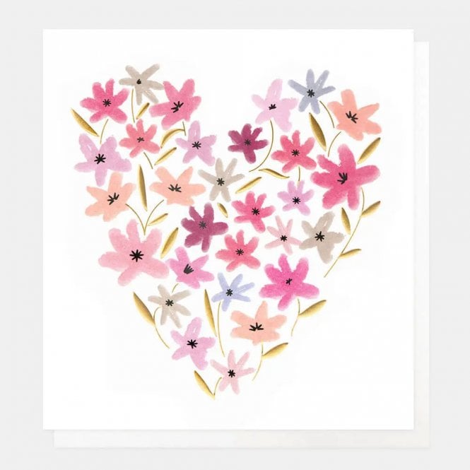 Caroline Gardner Multi Floral Heart Card