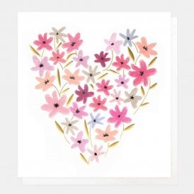 Multi Floral Heart Card