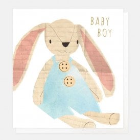 New Baby Boy Collage Rabbit Card