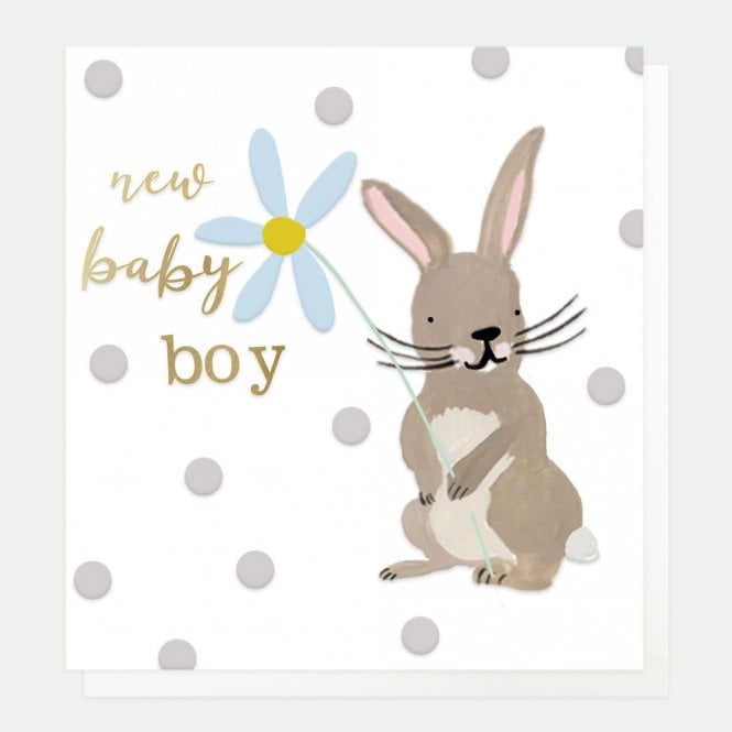 Caroline Gardner New Baby Boy Rabbit Card