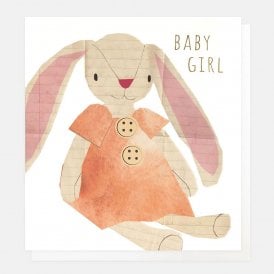 New Baby Girl Collage Rabbit Card