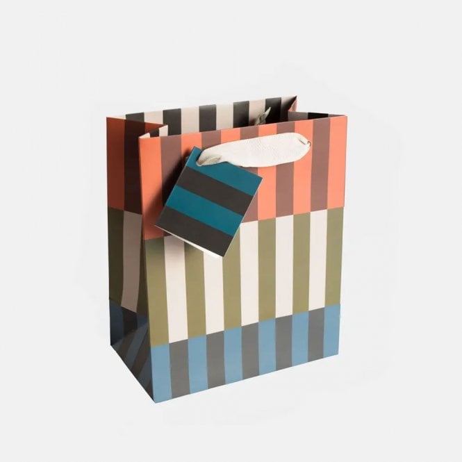 Caroline Gardner Off Set Stripe Medium Gift Bag