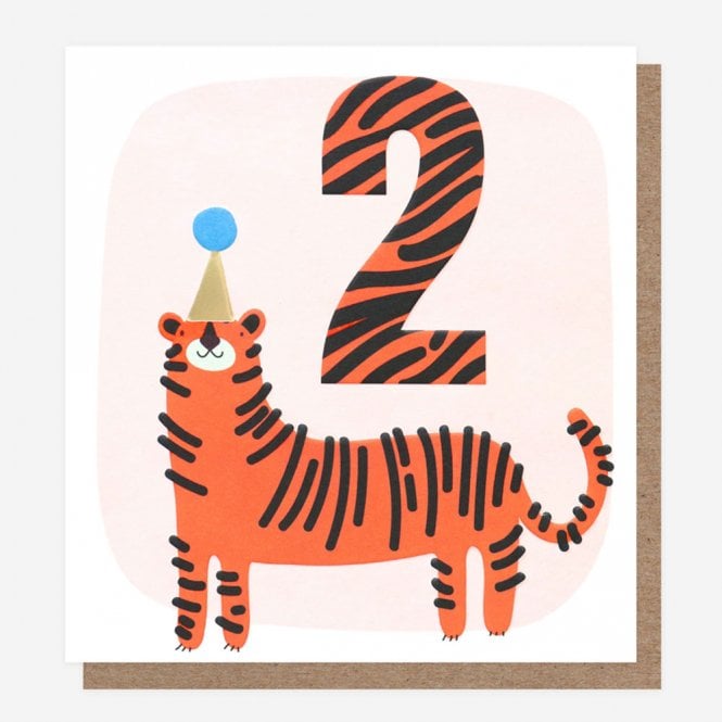 Caroline Gardner Party Tiger 2nd Birthday Card