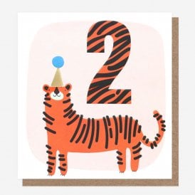 Party Tiger 2nd Birthday Card