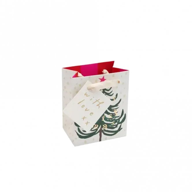 Caroline Gardner Petit Merry Xmas Gold Text Bunting & Trees Gift Bag