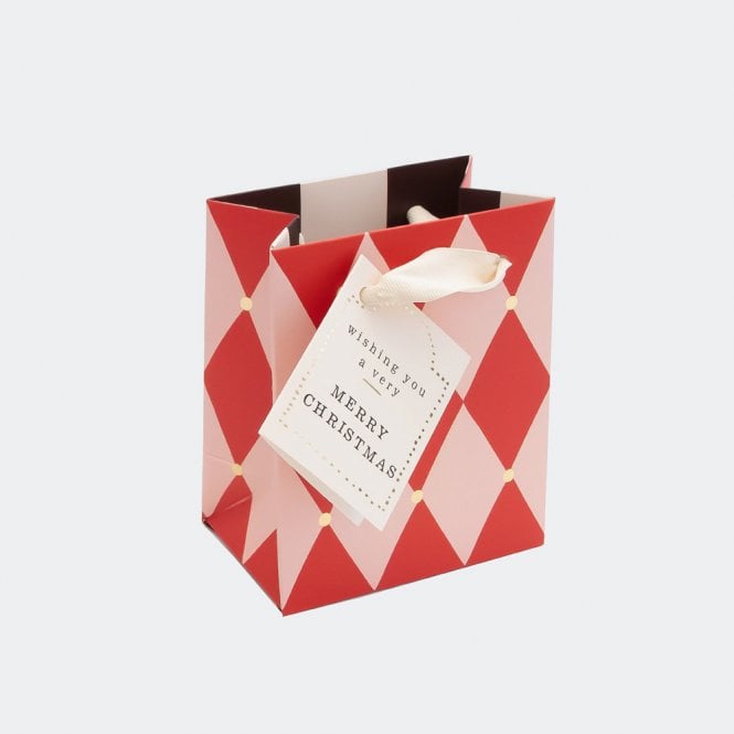 Caroline Gardner Pink & Red Harlequin Petite Gift Bag
