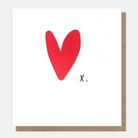 Red Love Heart With Kiss Card