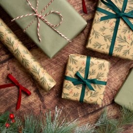 Branches & Bows Wrapping Paper Roll 5m
