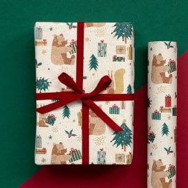 Festive Forest Friends Wrapping Roll 5m