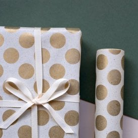 Gold Dot Kraft Wrapping Roll 5m