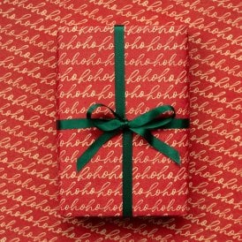 Ho Ho Ho Kraft Wrapping Roll 5m