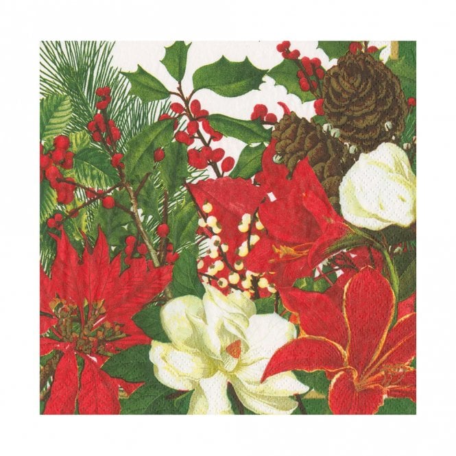 Caspari Christmas Garden Dinner Napkins