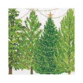 Christmas Trees with Lights Lunch Napkins