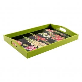Foxglove Multi-Black Lacquer Large Rectangle Tray