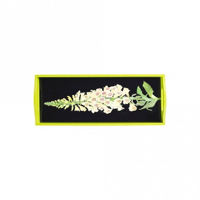 Caspari Foxglove Yellow-Black Lacquer Bar Tray